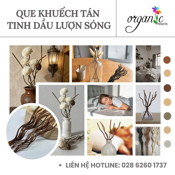 QUE KHUẾCH TÁN TINH DẦU LƯỢN SÓNG (MÀU ĐEN)