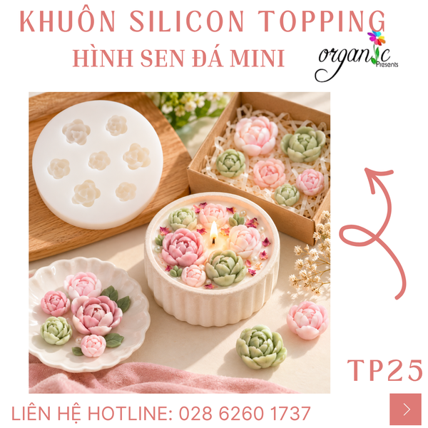 KHUÔN SILICON TOPPING HÌNH SEN ĐÁ ( TP25 )