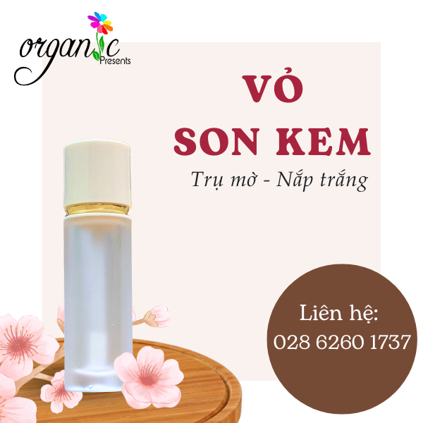 VỎ SON KEM (TRỤ MỜ - NẮP TRẮNG) 
