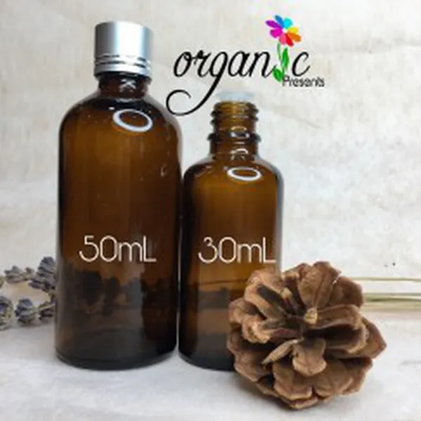 CHAI TINH DẦU NẮP VẶN 50ML (NÂU NẮP BẠC)