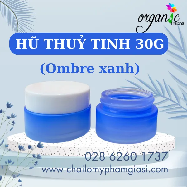 HŨ KEM DƯỠNG THỦY TINH 30G (OMBRE XANH)