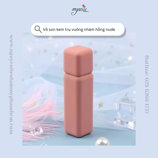 VỎ SON KEM HỒNG NUDE (TRỤ VUÔNG NHÁM)