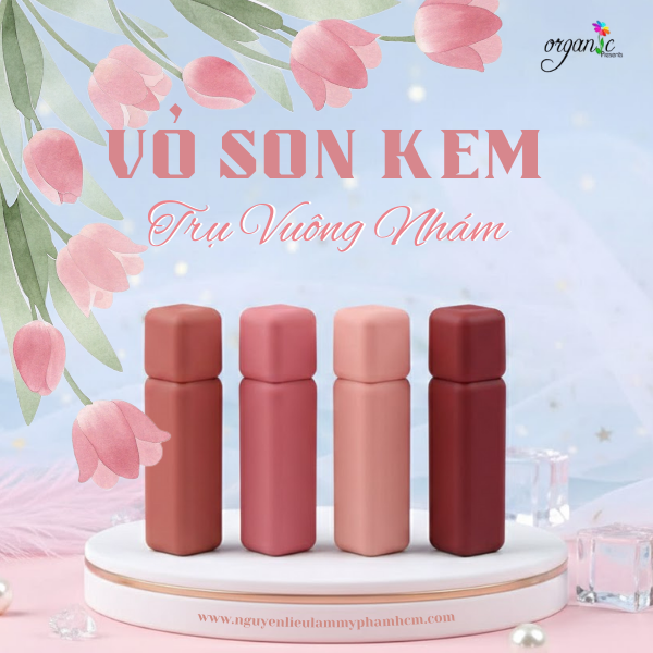 VỎ SON KEM HỒNG MẬN (TRỤ VUÔNG NHÁM)
