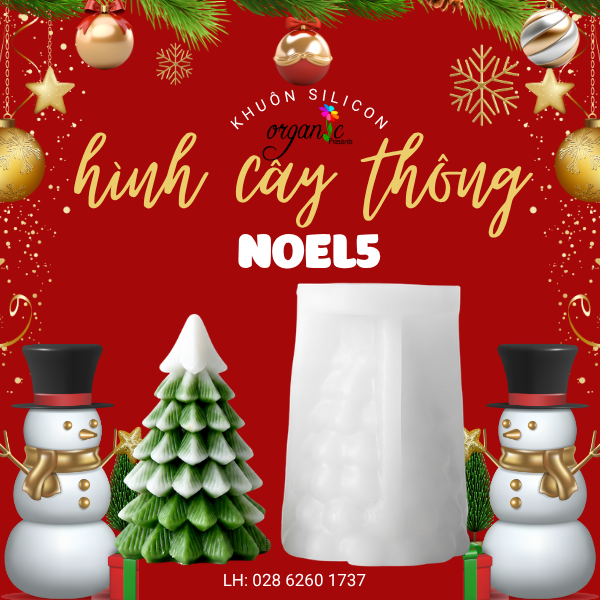 KHUÔN SILICON LÀM ĐẾ NẾN TEALIGHT HÌNH CÂY THÔNG (NOEL5)