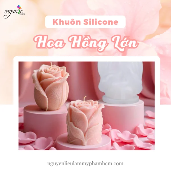 KHUÔN SILICONE HÌNH HOA HỒNG LỚN (H10)