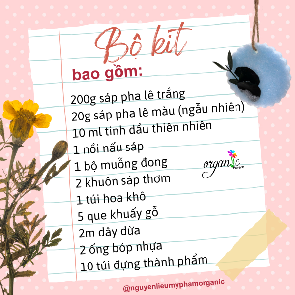 [DIY] BỘ KIT LÀM SÁP THƠM PHA LÊ - DECOR, ƯỚP HƯƠNG QUẦN ÁO