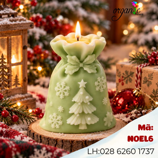 KHUÔN SILICON LÀM ĐẾ NẾN TEALIGHT HÌNH TÚI QUÀ (NOEL6)