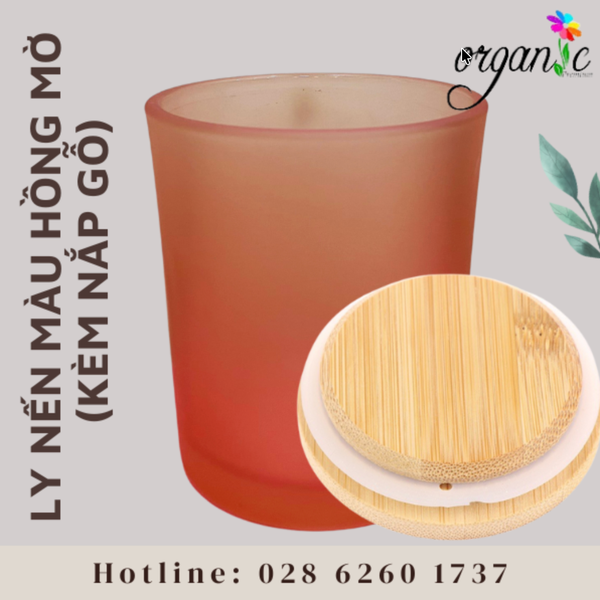 LY THỦY TINH ĐỰNG NẾN THƠM 150G (MÀU HỒNG MỜ)