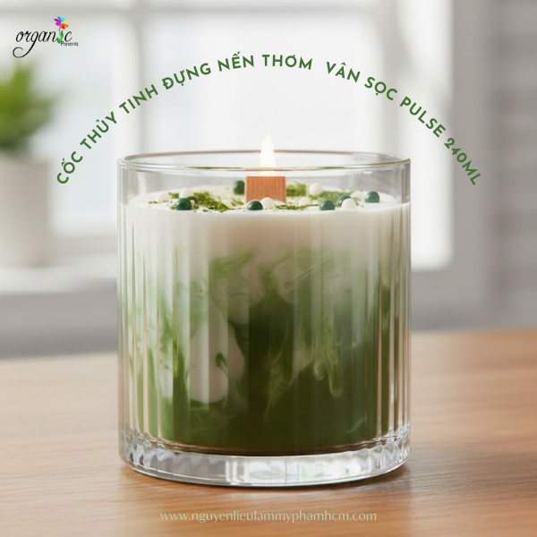 CỐC THỦY TINH ĐỰNG NẾN THƠM VÂN SỌC PULSE 240ML
