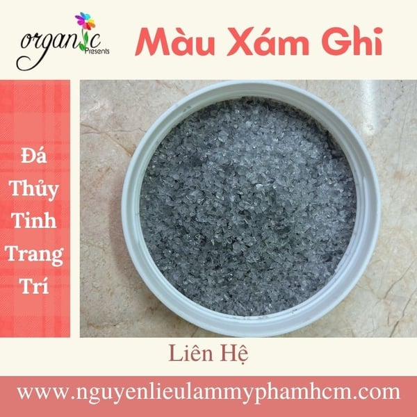 ĐÁ THỦY TINH TRANG TRÍ NẾN THƠM/RESIN/THẠCH CAO (MÀU XÁM GHI)