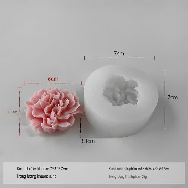 KHUÔN SILICON LÀM NẾN THƠM HÌNH HOA CẨM CHƯỚNG 2 (H27)