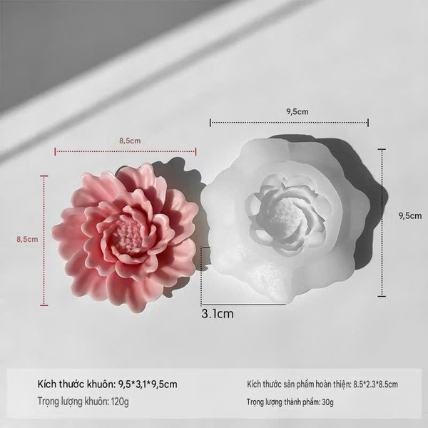 KHUÔN SILICON LÀM NẾN THƠM HÌNH HOA CÚC MẪU ĐƠN (H32)