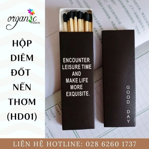 HỘP DIÊM ĐỐT NẾN THƠM (HD01)
