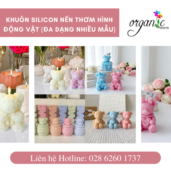 KHUÔN SILICON LÀM NẾN THƠM HÌNH ĐỘNG VẬT (ĐA DẠNG NHIỀU MẪU)