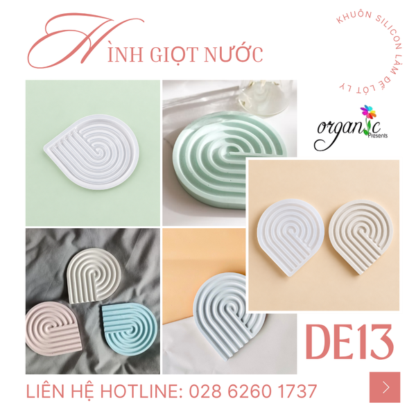 KHUÔN SILICON LÀM ĐẾ LÓT LY (HÌNH GIỌT NƯỚC - DE13)