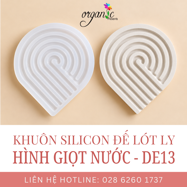 KHUÔN SILICON LÀM ĐẾ LÓT LY (HÌNH GIỌT NƯỚC - DE13)