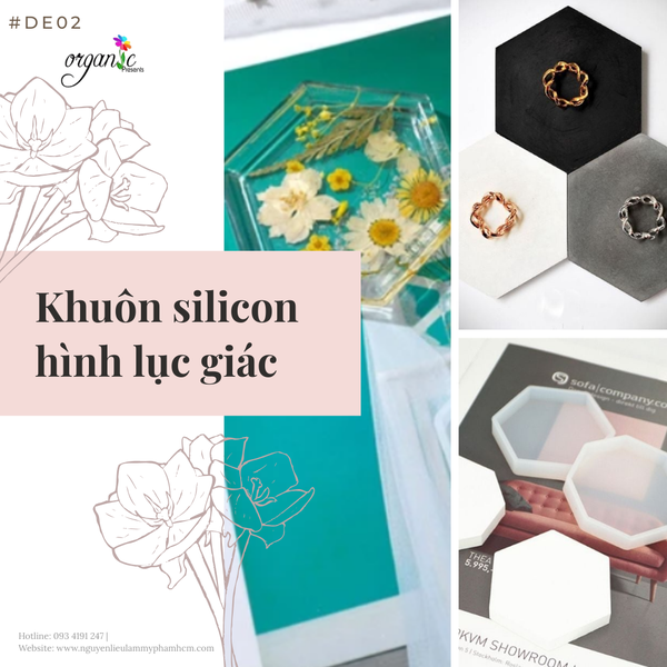 KHUÔN SILICON LÀM ĐẾ LÓT LY (HÌNH LỤC GIÁC - DE02)