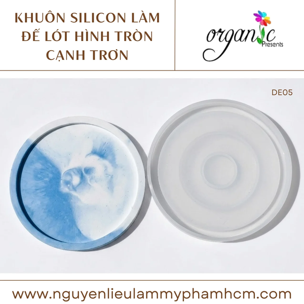 KHUÔN SILICON LÀM ĐẾ LÓT LY (HÌNH TRÒN CẠNH TRƠN - DE05)