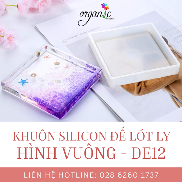 KHUÔN SILICON LÀM ĐẾ LÓT LY (HÌNH VUÔNG - DE12)