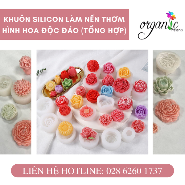 KHUÔN SILICON LÀM NẾN THƠM HÌNH HOA LAN (H24)