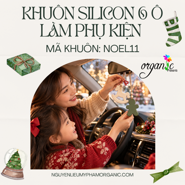 KHUÔN SILICON 6 Ô LÀM PHỤ KIỆN CHỦ ĐỀ GIÁNG SINH (NOEL11)