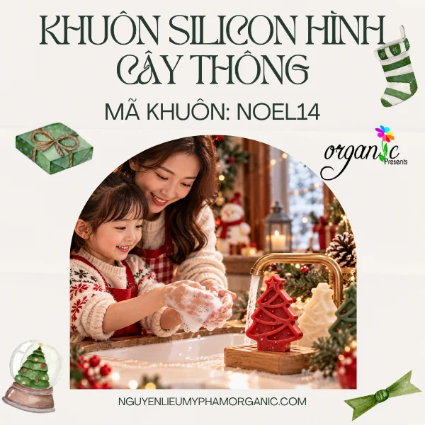 KHUÔN SILICON LÀM NẾN THƠM HÌNH CÂY THÔNG (NOEL14)