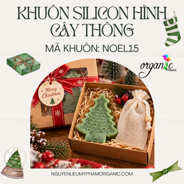 KHUÔN SILICON LÀM NẾN THƠM HÌNH CÂY THÔNG 2 (NOEL15)