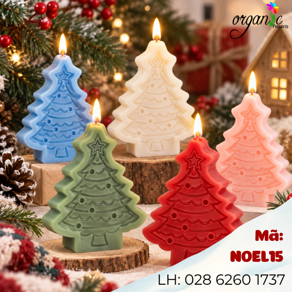 KHUÔN SILICON LÀM NẾN THƠM HÌNH CÂY THÔNG 2 (NOEL15)