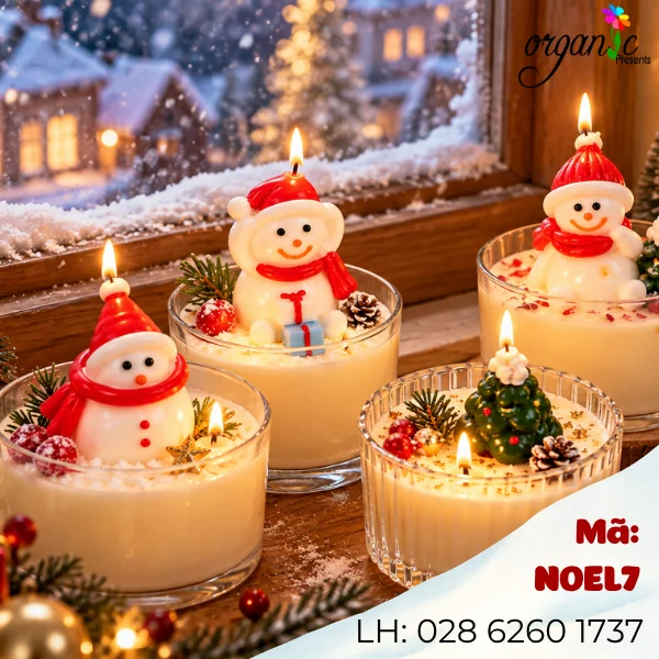 KHUÔN SILICON LÀM TOPPING HÌNH NGƯỜI TUYẾT & CÂY THÔNG (NOEL7)
