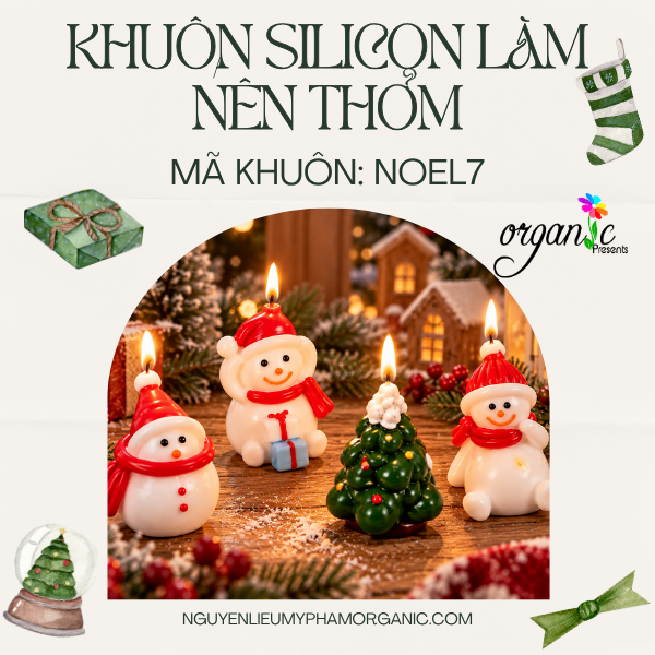 KHUÔN SILICON LÀM TOPPING HÌNH NGƯỜI TUYẾT & CÂY THÔNG (NOEL7)