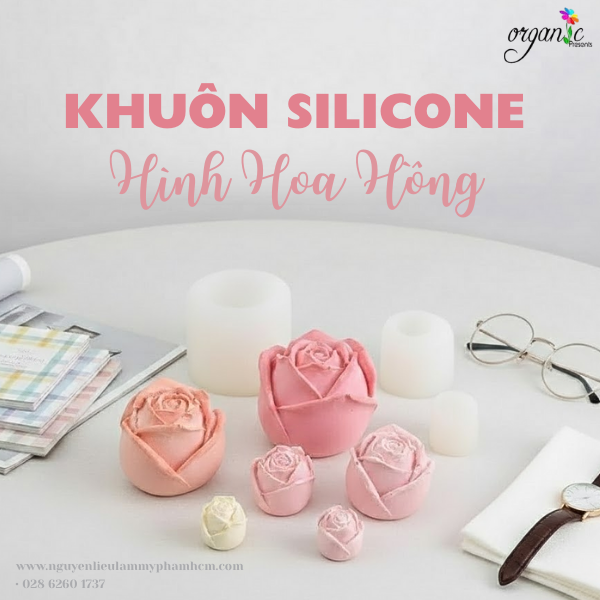 KHUÔN SILICONE HÌNH HOA HỒNG TRÒN (6 SIZE) - H17