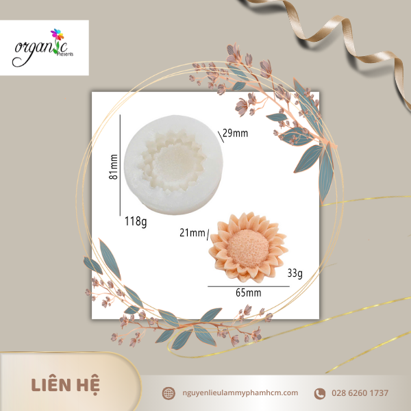 KHUÔN SILICONE HÌNH HOA HƯỚNG DƯƠNG (H15)