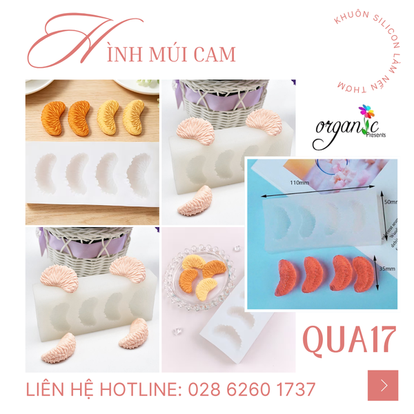 KHUÔN SILICON LÀM NẾN THƠM/ XÀ PHÒNG/ THẠCH CAO HÌNH TRÁI CÂY