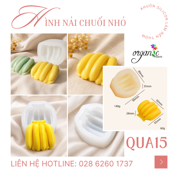 KHUÔN SILICON LÀM NẾN THƠM/ XÀ PHÒNG/ THẠCH CAO HÌNH TRÁI CÂY