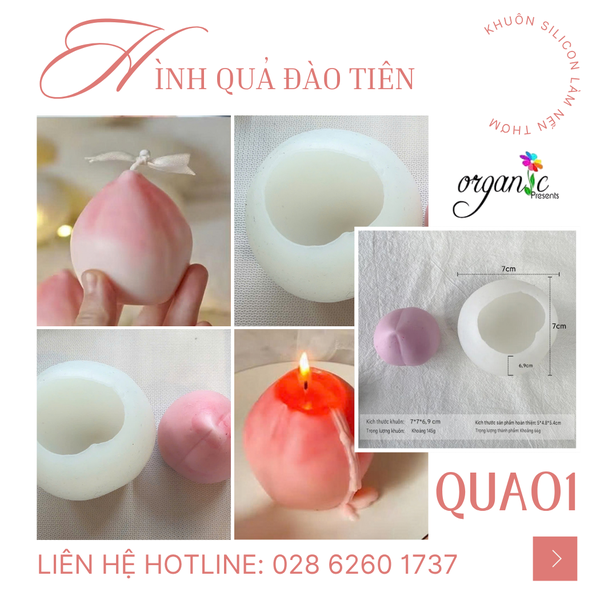 KHUÔN SILICON LÀM NẾN THƠM/ XÀ PHÒNG/ THẠCH CAO HÌNH TRÁI CÂY