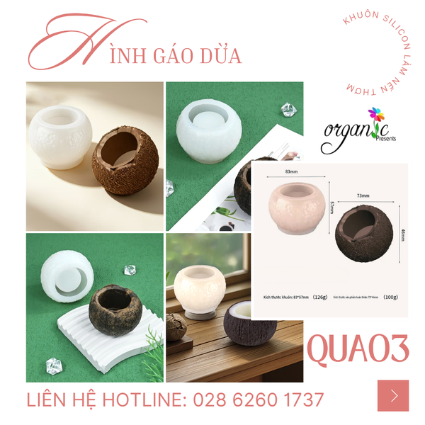 KHUÔN SILICON LÀM NẾN THƠM/ XÀ PHÒNG/ THẠCH CAO HÌNH TRÁI CÂY