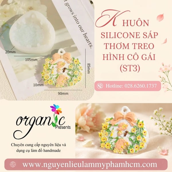 KHUÔN SILICONE SÁP THƠM TREO HÌNH CÔ GÁI (ST3)