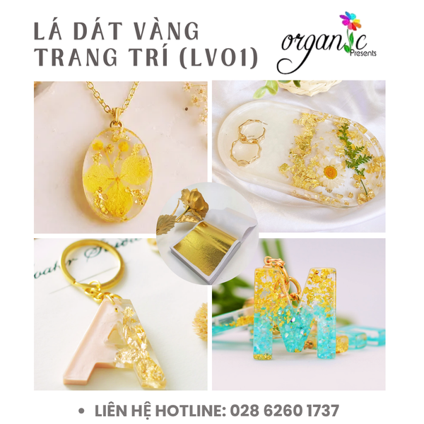 LÁ DÁT VÀNG TRANG TRÍ ĐỒ HANDMADE (LV01)