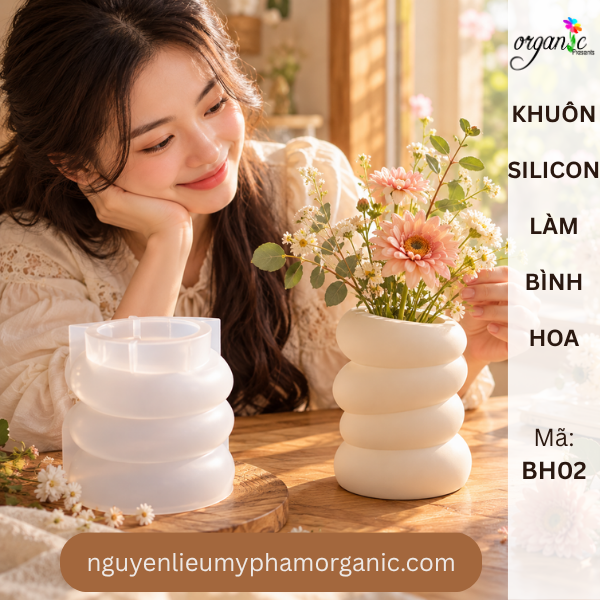 KHUÔN SILICONE LÀM BÌNH HOA XOẮN ỐC (BH02)