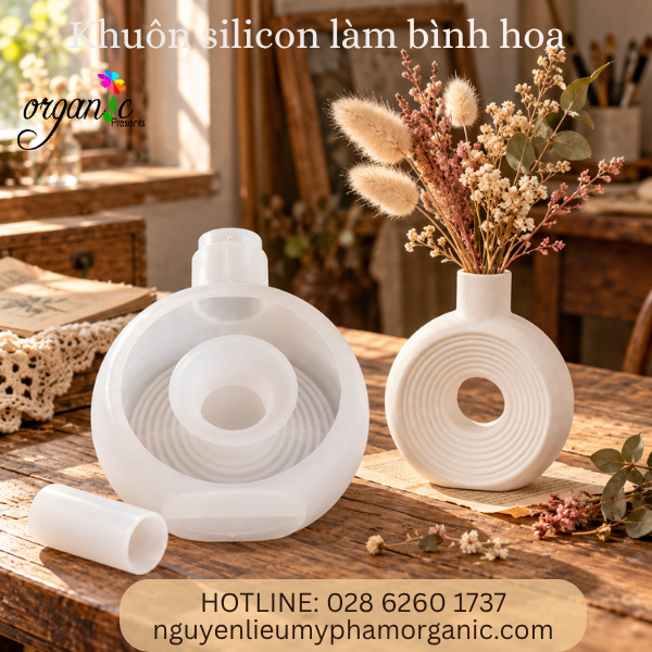 KHUÔN SILICON LÀM BÌNH HOA TRÒN GÂN NỔI (BH09)