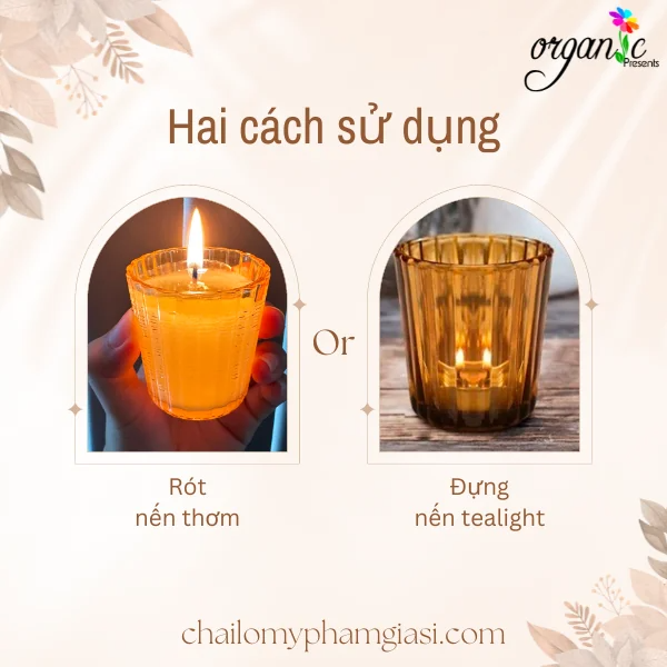 LY THỦY TINH ĐỰNG NẾN THƠM / TEALIGHT 50G (MÀU HỔ PHÁCH)