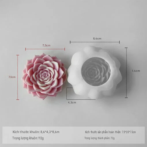 KHUÔN SILICON LÀM NẾN THƠM HÌNH SEN ĐÁ 5 (SD5)