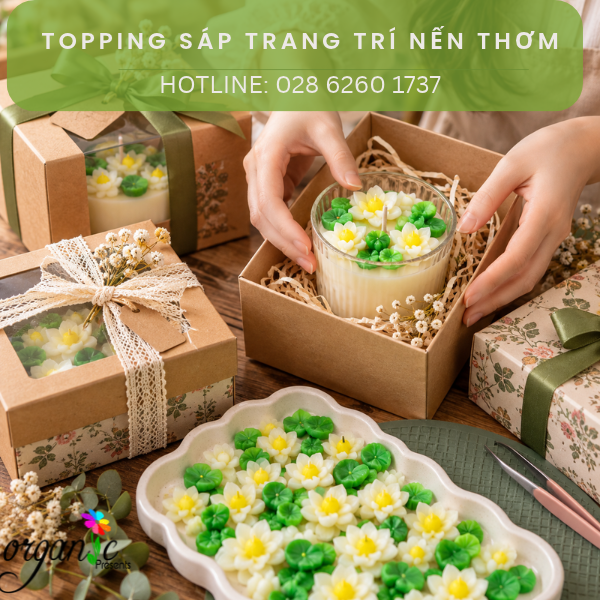 TOPPING SÁP TRANG TRÍ NẾN THƠM (HOA SEN TRẮNG - TPS17)