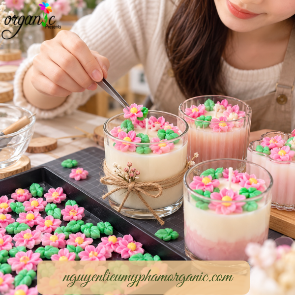 TOPPING SÁP TRANG TRÍ NẾN THƠM (HOA SEN HỒNG - TPS18)