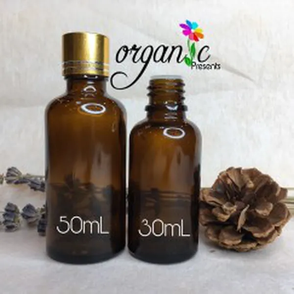 CHAI TINH DẦU NẮP VẶN 50ML (NÂU NẮP VÀNG)