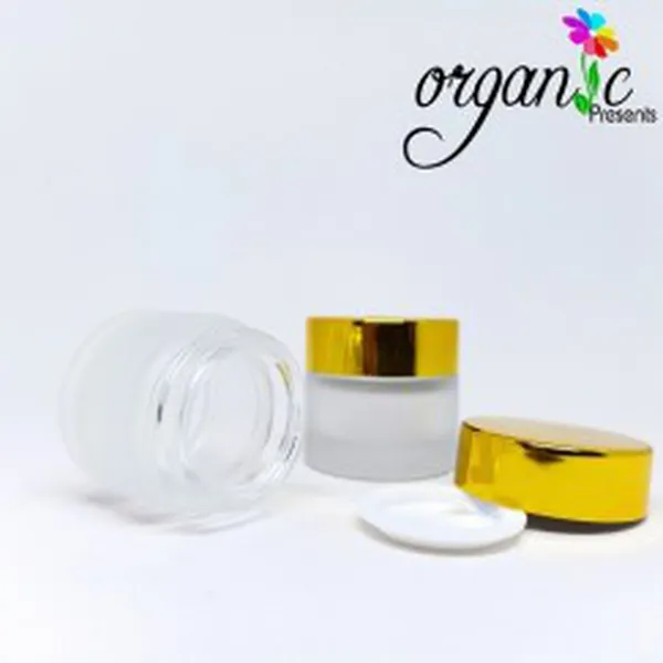 HŨ KEM DƯỠNG THỦY TINH 10G ( NẮP VÀNG ĐỒNG)