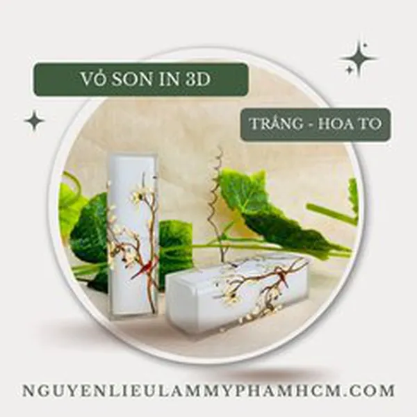 VỎ SON HANDMADE (IN 3D - MÀU TRẮNG HOA TO)