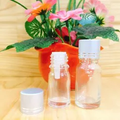 CHAI TINH DẦU NẮP BẠC 10 ML (TRONG)