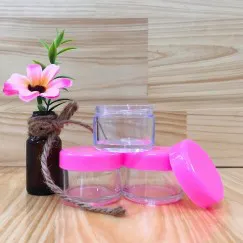 HŨ NHỰA TRONG 20G (NẮP HỒNG)