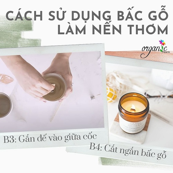 BẤC GỖ LÀM NẾN THƠM (KÈM ĐẾ SẮT)